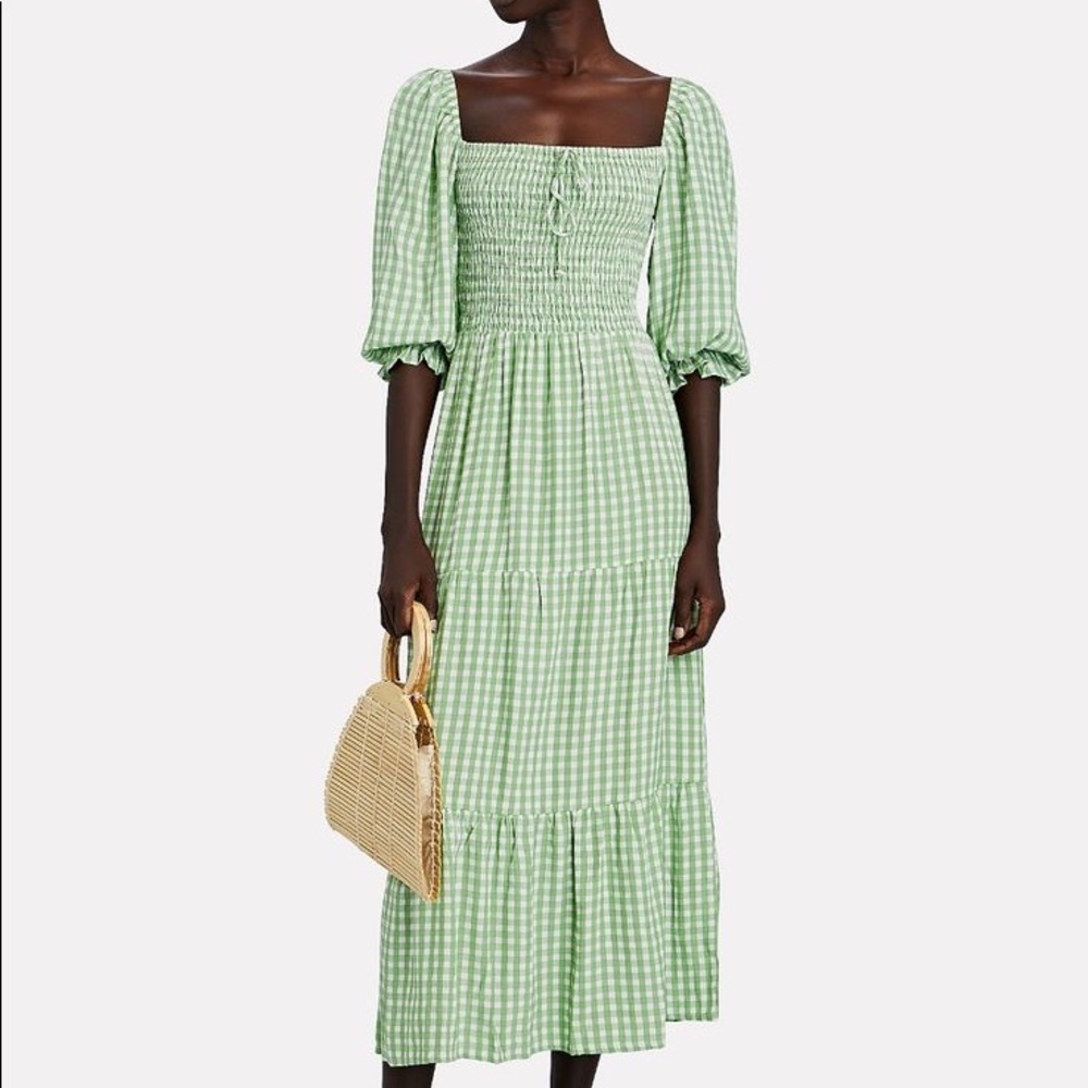 Faithfull the Brand green gingham dress NWOT - Picture 1 of 3